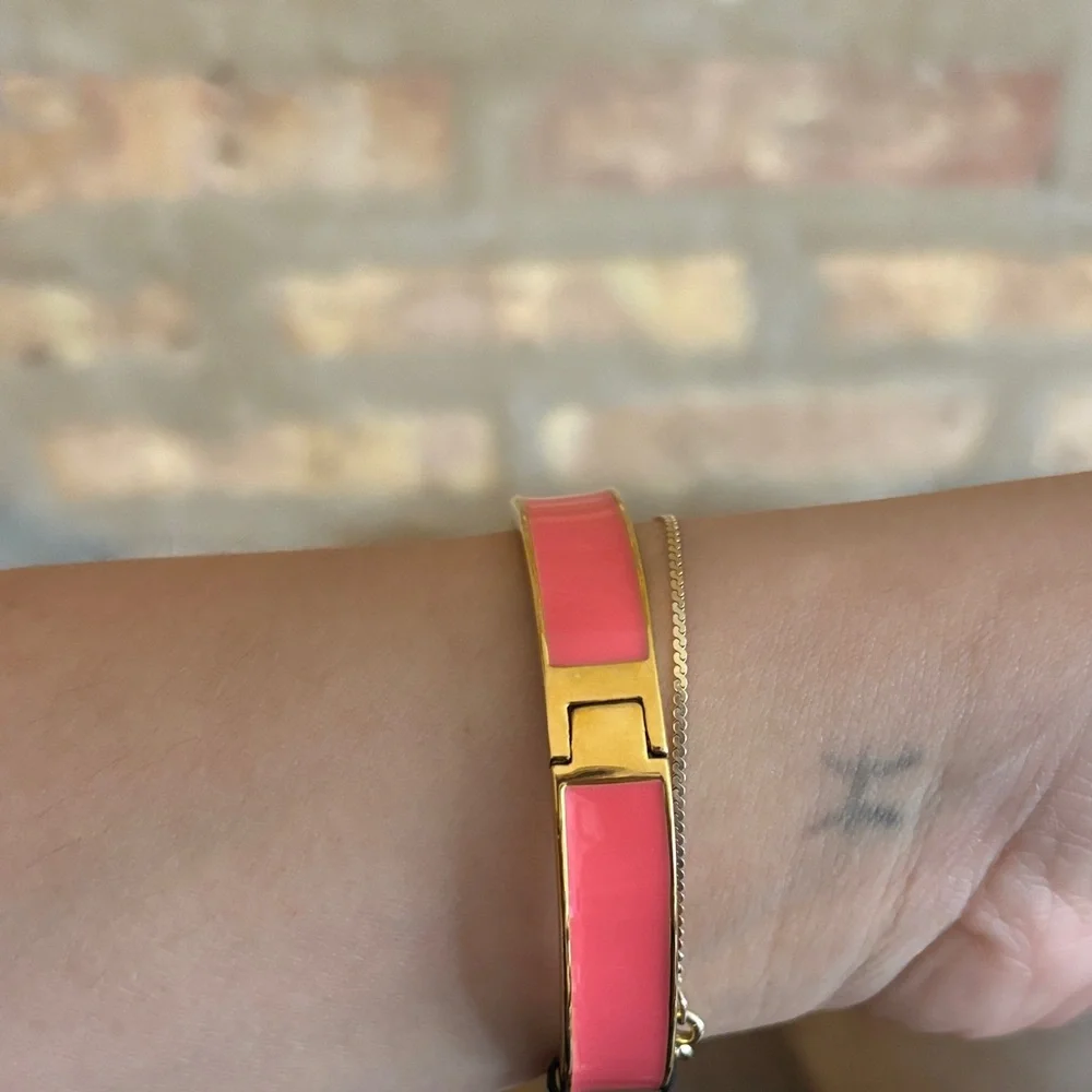 Kate Spade Gold and Pink Heart Bracelet - Picture 2 of 4
